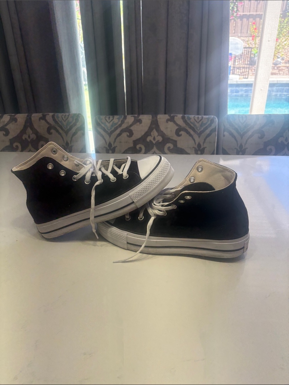 Converse Black & White High Top Sneakers - Picture 2 of 3